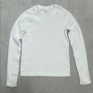 lululemon athletica White Long Sleeve Ribbed Tee
